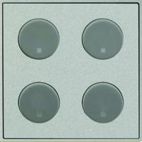 Центральная плата 4-кнопочная, Zenit, серебряный